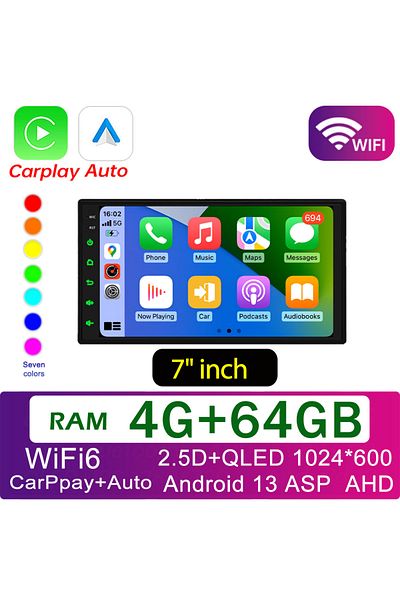 Carlaoer 7 Inch 4 64 4g 64g Car Play Android Radio Multimedia 7 9 10 Inch Carplay Android Auto 2 Din Radio St