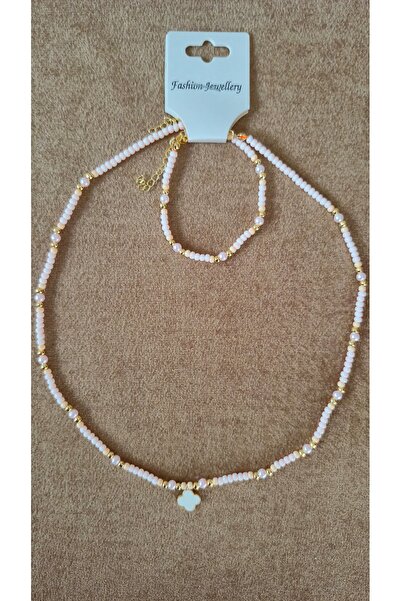 Land of Souvenir مجموعة سوار قلادة من الخرز الرملي