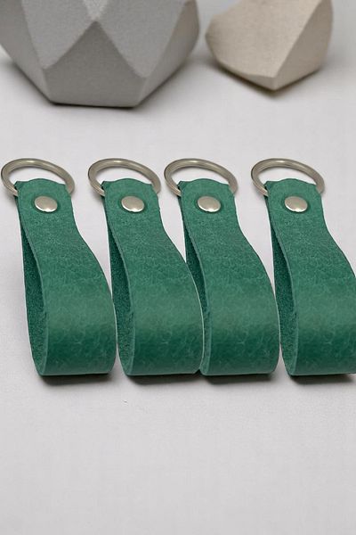 pepuza 4-Piece Genuine Leather Root Series Keychain Water Green