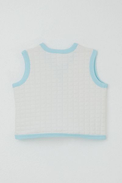 Breeze White Baby Boy Vest - Buttoned, 0-3 Months-9 Months