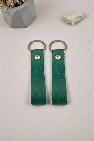 pepuza 2 Pack Genuine Leather Root Series Keychain Water Green