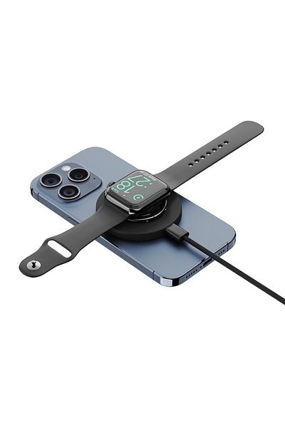 icover Pad de incarcare 3in1 XLayer MagFix Pro compatibil MagSafe, cu suport pentru inel, negru