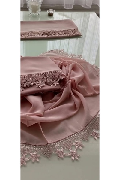 NUMİSTORE İğne oyası pudra renk namaz örtüsü