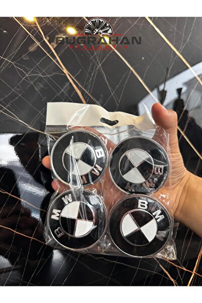 Muhtelif Bmw F10 F20 F30 Ve Fazlası için Çelik Jant Göbek Arması 68mm-65mm Uyumlu 4 Adet Siyah