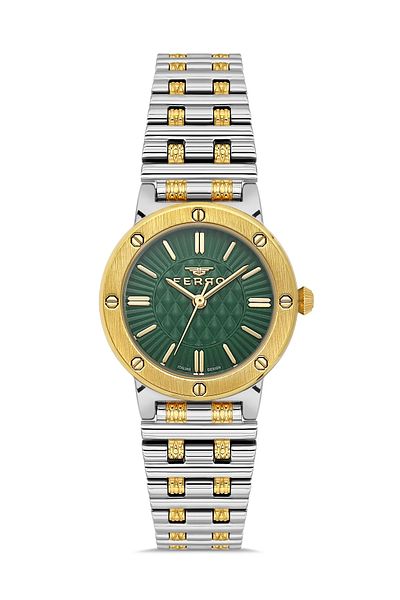 FERRO Yellow and Silver Steel Cord Women Wrist Watch Fl43010A-D6