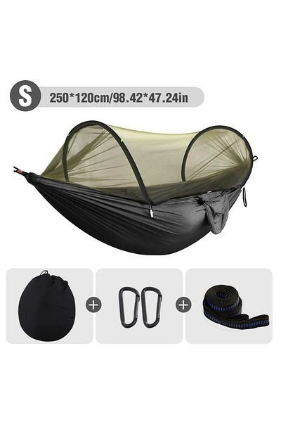 Choice Black S WESTTUNE 3 in 1 Camping Hammock with Mosquito Mesh Automatic Quick Opening Nylon Hammock Ant