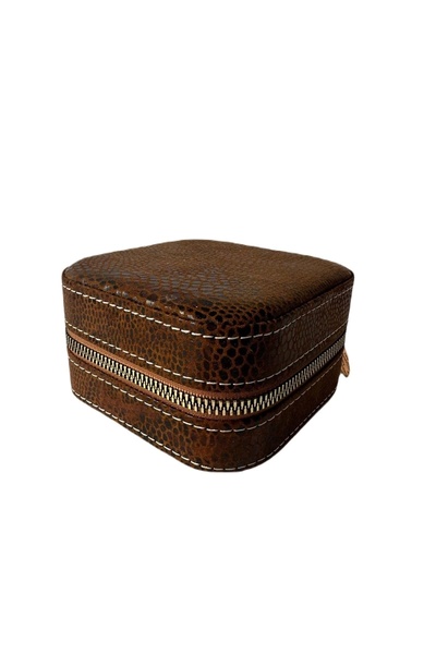 MeGass Dekor Domestic Production Faux Leather Coffee Zippered Travel - Drawer...