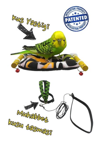 ozzipetshop Yastıklı Kuş Tüneği & Muhabbet Kuşu Tasması Seti | Konforlu Ve Gü...