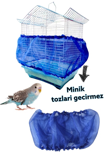 ozzipetshop Kafes Tülü M Beden (MAVİ RENK SIK DOKUMA PARILTILI KUMAŞ)