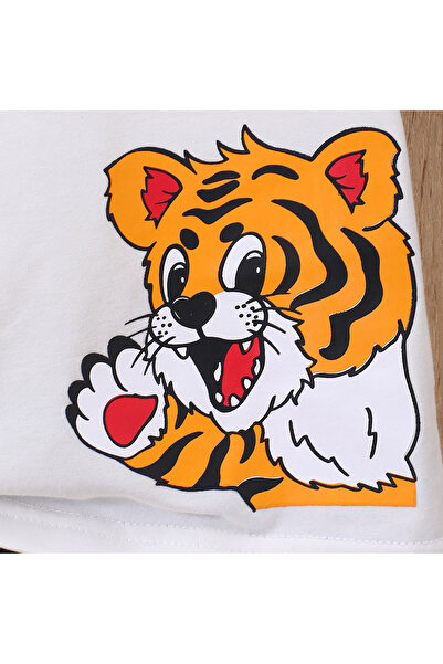 nannie Black and White Tiger Boys Outfit - 12-18 months