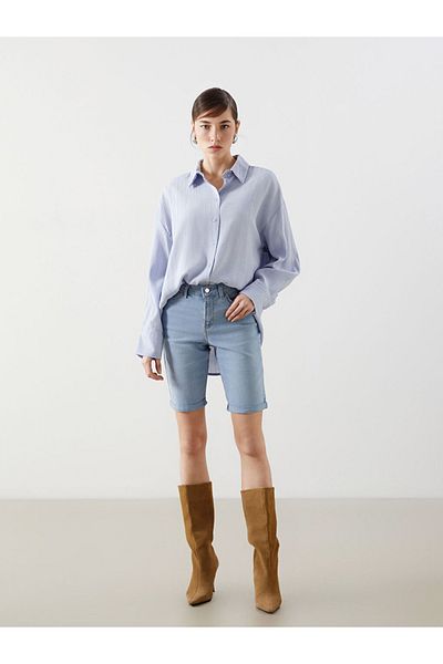 LC Waikiki Pantaloni scurți de jeans pentru femei Slim Fit
