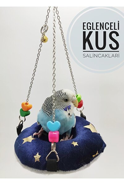 ozzipetshop Patentli Muhabbet Kuşu Salıncağı Yumuşak Elyaf Dolgulu Yastık - G...