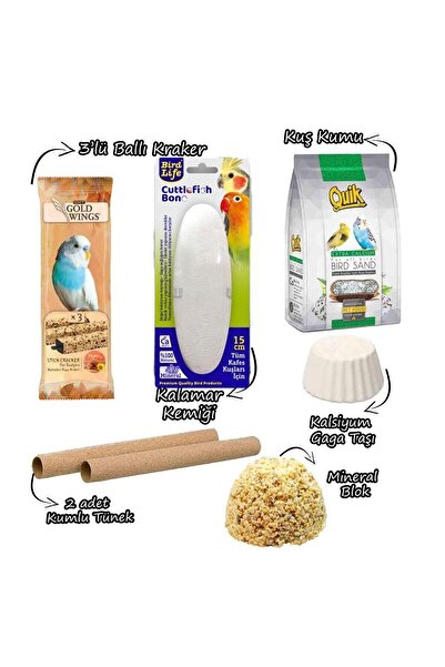 ozzipetshop Muhabbet Kuşu Kraker - Gaga Taşı - Kalamar Törpü Tünek Ihtiyaç Pa...