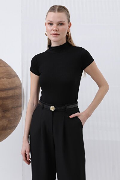 Puane Women's Half Turtleneck Short Sleeve Lycra Inner Blouse 40004