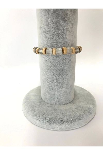 MeGass Dekor Domestic Production Suede Fabric Gray Color Bracelet - Watch Display Stand
