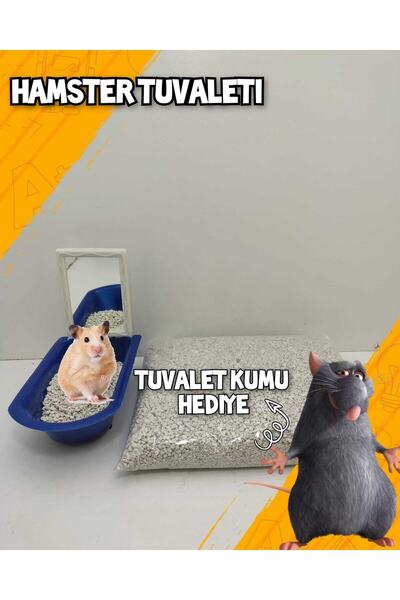 ozzipetshop Hamster Tuvaleti - 500 gr Tuvalet Kumu Seti Mavi (BAKTERİ TUTMAYA...