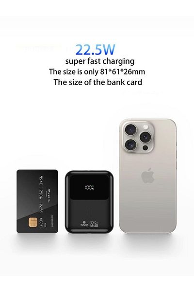 Zoom Plus ZP10-B Super Fast Power Bank With One USB-C And USB-A, Fast Charging Battery Pack Support.