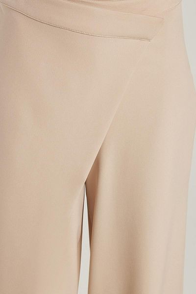Tudors Women's Standard Fit Wide Leg Beige Double Pants