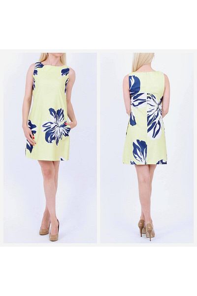 GAJA Rochie din bumbac, fără mâneci, cu model, cu buzunare ascunse în lateral ATENȚIE ! modelul poate fi diferența. GJ 3641