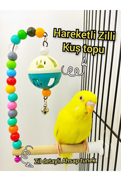 ozzipetshop Kuş Oyun Topu Oyuncagi Hareketli Tunekli