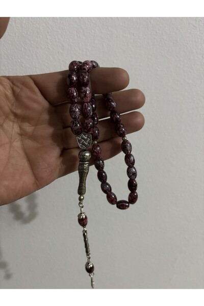 DİBA AVM TESBİH бордовий візерунок, скляні краплі, стильний дизайн, подарунко...