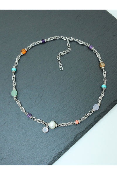 Yelda's AA+ Peridot ve Ametist-Kehribar-İnci-Sitrin-Mercan-Turkuaz Doğal Taş ...