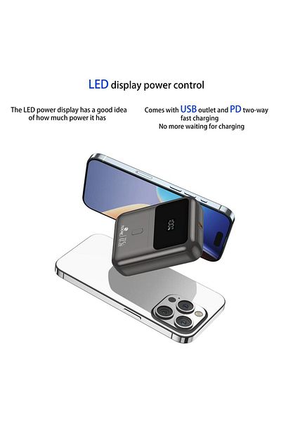 Zoom Plus ZP10-G Super Fast Power Bank With One USB-C And USB-A, Fast Charging Battery Pack Support.