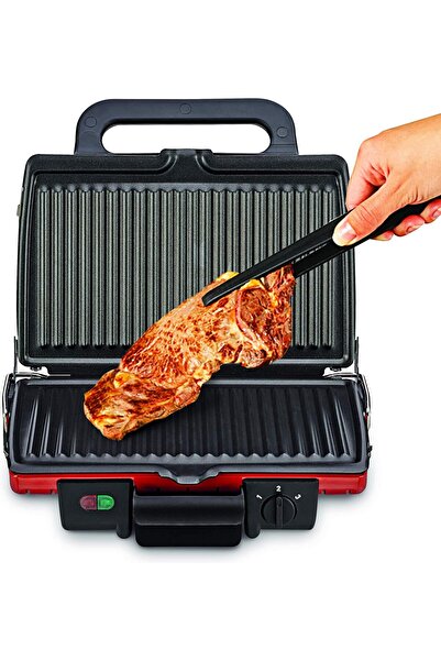 TEFAL Ultracompact Grill | Adjustable Thermostat | 2 Positions Grill/BBQ | Red