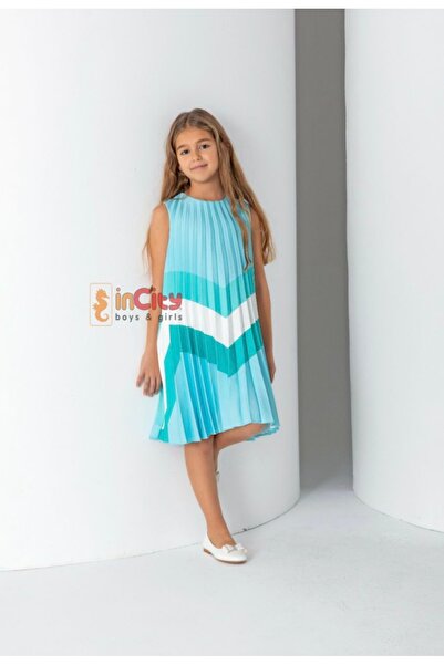 incity فستان LIMI للفتيات ذو طيات ناعمة الملمس