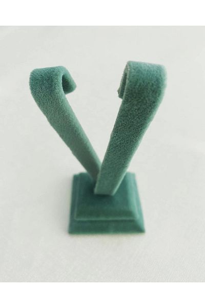 MeGass Dekor Domestic Production Suede Fabric Green Color 10 Cm Earring Display Accessory