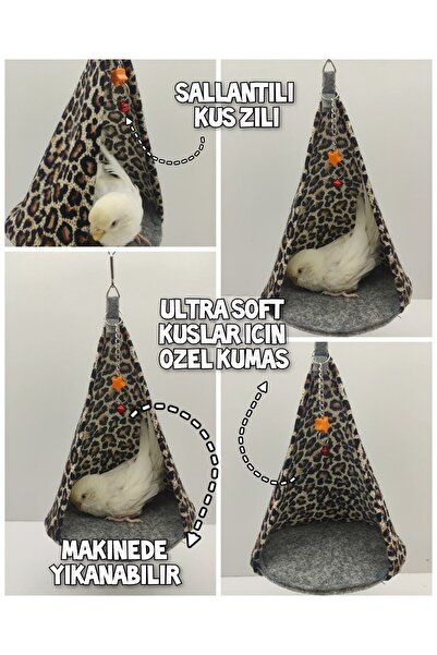 ozzipetshop Muhabbet Kuşu Için Sıcak Yuva Salıncak Uyku Oyuncağı