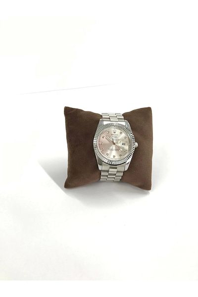 MeGass Dekor Domestic Production Suede Fabric Dark Brown Color 5 Pieces 8/8cm Jewelry Pillow