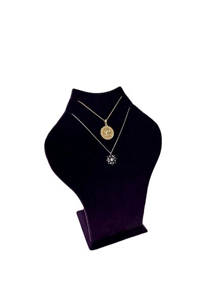 MeGass Dekor Domestic Production Bangok Model Suede Purple Necklace Choker Jewelry Display Mannequin