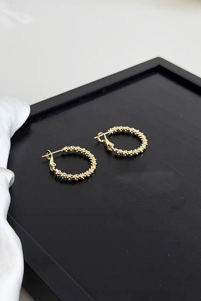 ARTEMİSİA Women's Serrated Oval Model Hoop Earrings