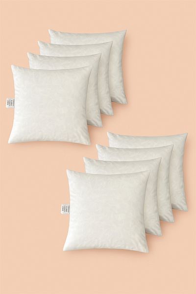 HILL TEKSTİL 8 Pieces of Goose Feather 45X45 Throw Pillow Premium Mix 500 Gr 50% Goose Feather 50% Bead Fiber