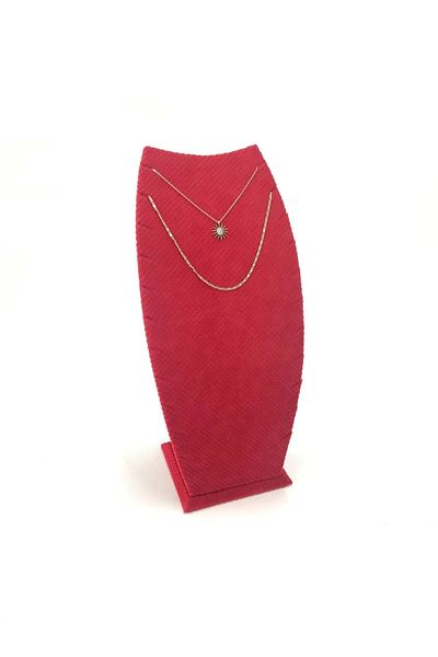 MeGass Dekor Domestic Production Dubai Model Suede Fabric Red Color 25/12 Cm Necklace - Chain Stand