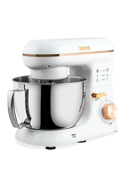 Zass Planetary Mixer Zpsm 21 Rose Gold, 1300 W, 4 L Stainless Steel Bowl, 6 Speeds, Pulse, White