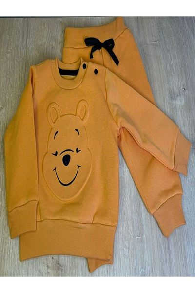 KIPIRIK BABY Unisex Teddy Bear Patterned Raised 2 Piece Set