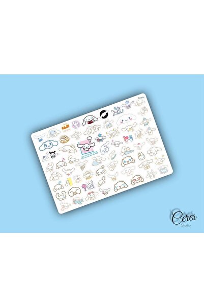 Ceres Studio Cinnamoroll Sanrio Hello Kitty Sticker Etiket 1 Sayfa 63 Adet Et...