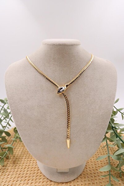 mercanjewelry VİP Marka Model Yılan Detaylı Y Kolye