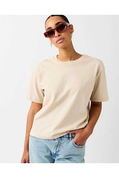 ModaDeniz Γκρι Oversize Basic Cotton Relaxed T-shirt