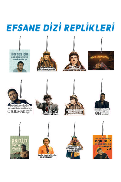 ByMeyla 12 Adet Gibi Prens Ve Burhan Altıntop Dizi Replikleri Görselli Hediyelik Oto Kokusu Ve Aksesuari