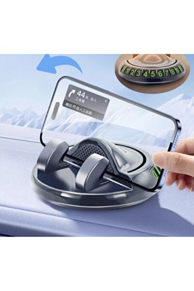 Alışveriş Kapısı 360° Dönebilen Yapışkanlı Numaratörlü Araç Telefon Tutucu