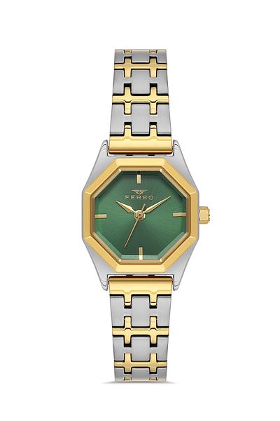 FERRO Yellow and Silver Steel Cord Women Wrist Watch Fl43019A-D6