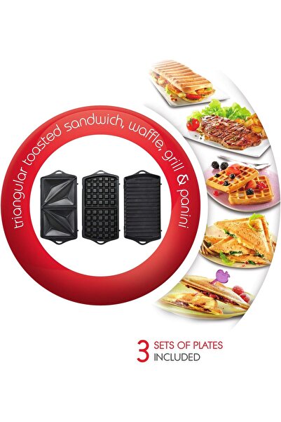 Moulinex Break Time 3-in-1 Sandwich, Panini & Waffle Maker SW6125