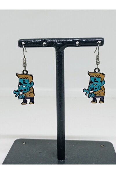 mama india alaçatı Fun Series Design Frankenstein Young Girl's Colorful Earrings