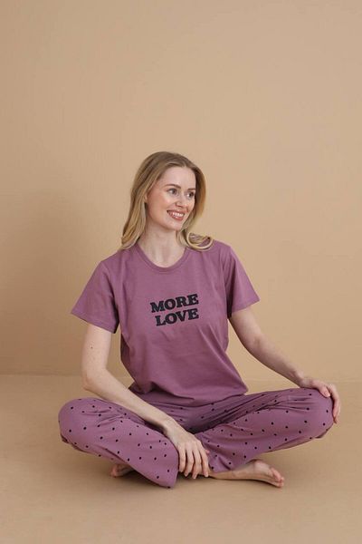 dealp Women's 100% Cotton Printed Short Sleeve Pocket Summer Pajama Set