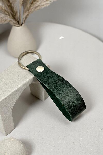 pepuza Genuine Leather Root Series Keychain Green