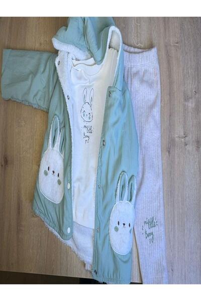 KIPIRIK BABY Set of 3 Fleece Jackets and Sweatshirt Pants for Baby Girls - 2 Thread