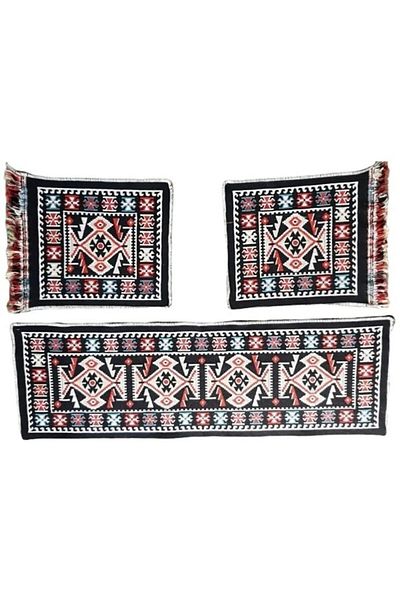 Efe 2 Pcs Car Seat Rug Set (Black) - Front and Rear Seat Top 3 Piece Set
